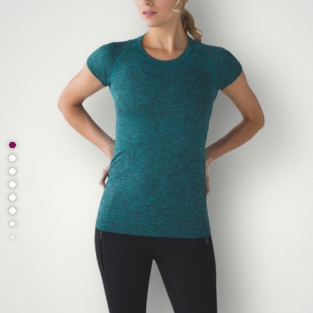 Lululemon Swiftly Tech Short Sleeve Tee Heathered Peacock Green